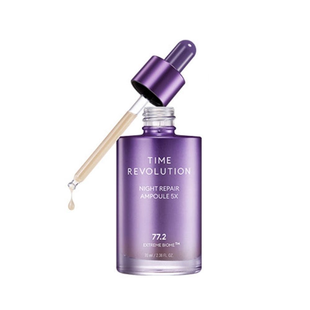 MISSHA Time Revolution Night Repair Ampoule 5X 50ml Extreme Biome™ Anti-Aging & Firming Night Serum _ Made in Korea